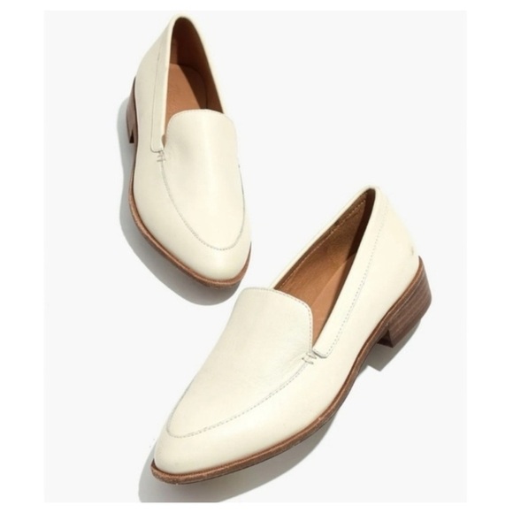 Madewell The Frances Leather Loafer in Vintage Canvas Cream woman’s size 8 - Picture 3 of 11
